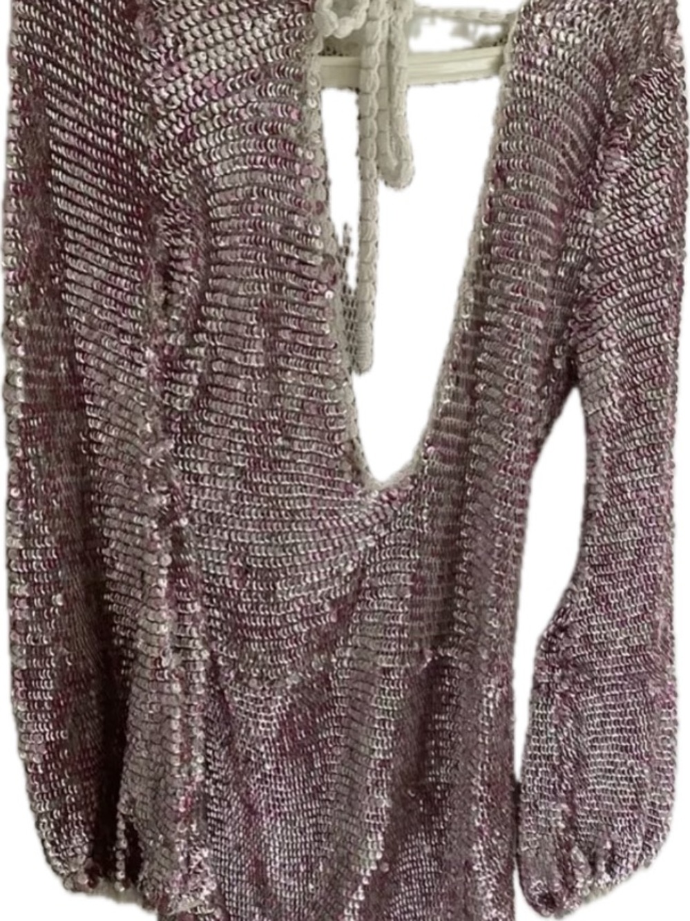 RETROFETE Tara sequined crochet mini dress, medium - Picture 5 of 5